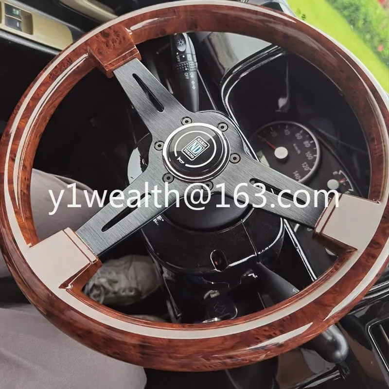 14-Inch mahogany pattern car modified retro steering wheel, racing racing steering wheel