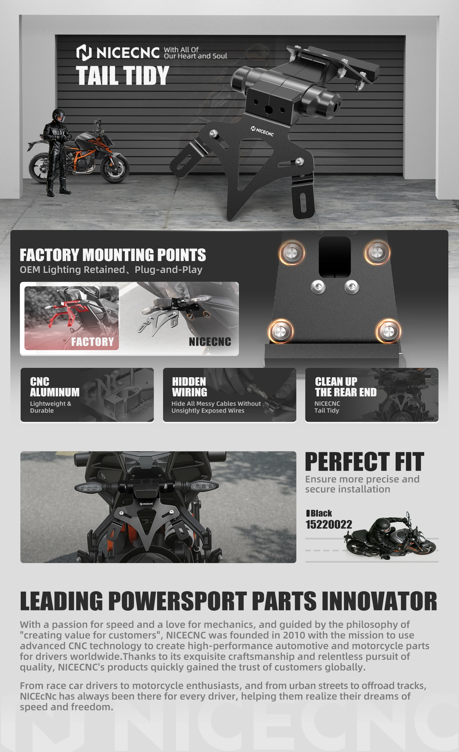 Für 2024 2025 2026 KTM 390 Duke Heckabdeckung Motorrad Heckfender-Eliminator für KTM 125 Duke 250 Duke Kennzeichenhalter – Detail 1