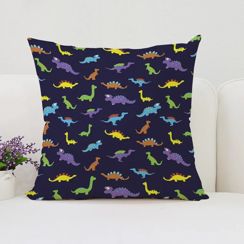 Dinosaur Paradise throw pillow cover with short plush print for living room decoration cushion cover pillow covers decorative
