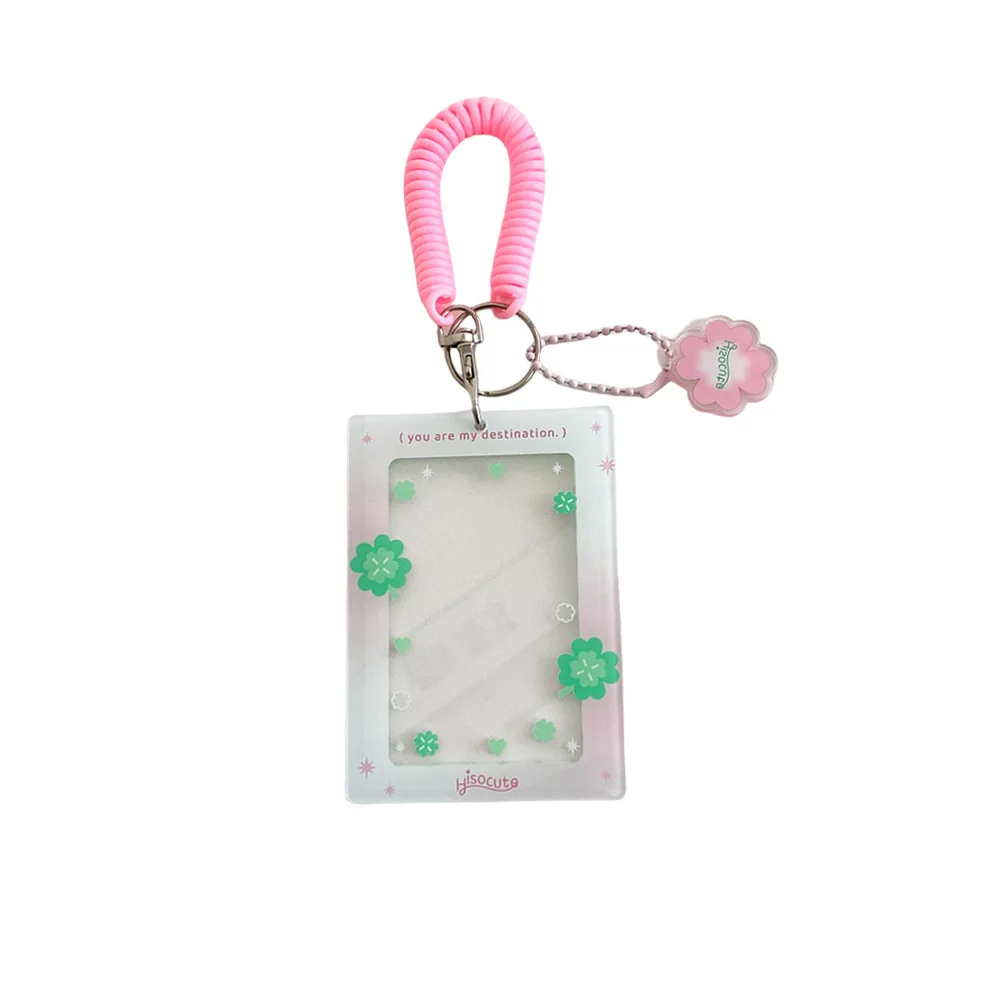 Hisocute Chessboard Girl Three Inch Goo Set Double Sided Transparent Tape Pattern Pendant Card Brick Star Chasing Keychain