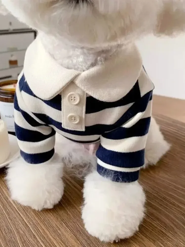 Polo d'été pour chiens, vêtements pour chiots, Bichon Frise, Chihuahua, sweat-shirt à rayures pour chiens, gilet rafraîchissant pour petits et moyens chiens