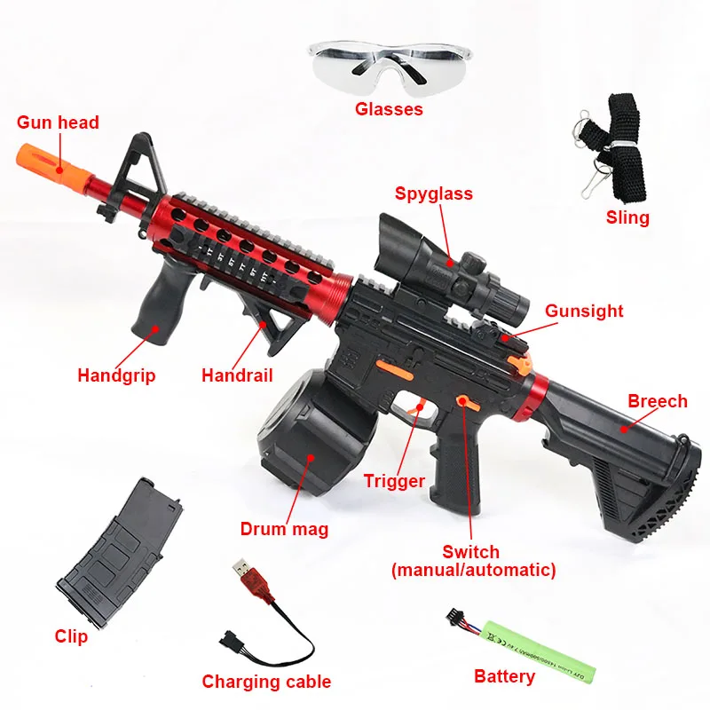 splatrball gun toy, Manual/Automatic Mode gel blasters , Suitable for outdoor shooting games，Halloween, Christmas Gifts