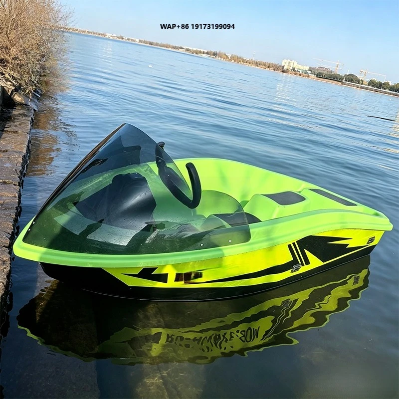 Outdoor Water Recreation Lightweight Electric Mini Jet Ski Boat with 2 Seats 50km/h Speed ABS Material