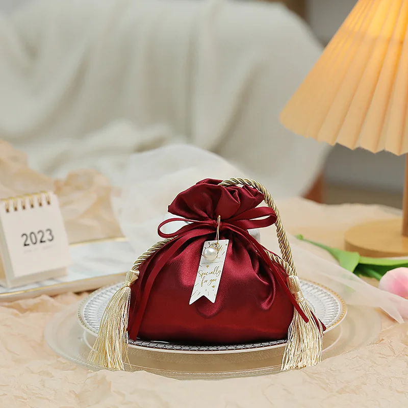 Luxury Packing Drawstring Velvet Pouch Sachet Gift Bag For Jewelry Wedding Candy Boxes With Pearl String Decor Favors Bags New