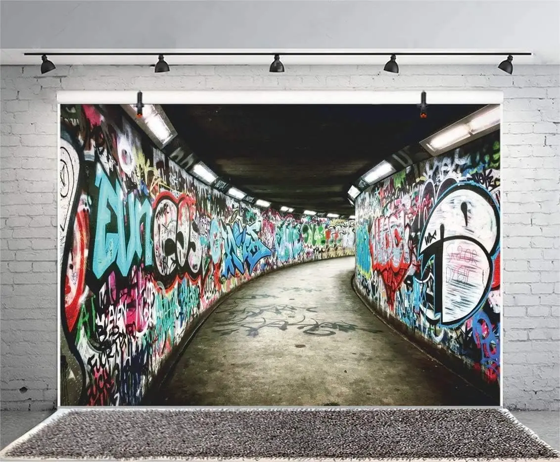 Ultra Large Graffiti Tunnel Mural Tapestry Street Art Underpass Grunge Wall Hanging Urban Loft Decoration Man Cave Hipster Citys
