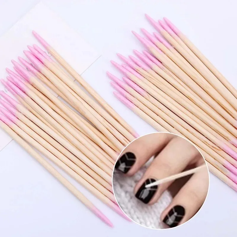 Disposable Ultrasmall Cotton Swab Wooden Micro Bud Swabs Double-Headed Eyelash Tattoo Makeup Brushes Nail Arts Cleaning Tool