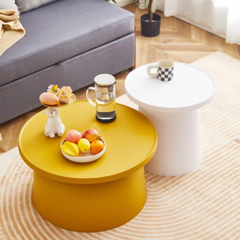 

Nordic Minimalist Home Plastic Coffee Table Creative Living Room Round Ins Small-sized Sofa Side Table 미니 테이블 거실 탁자 Luxury