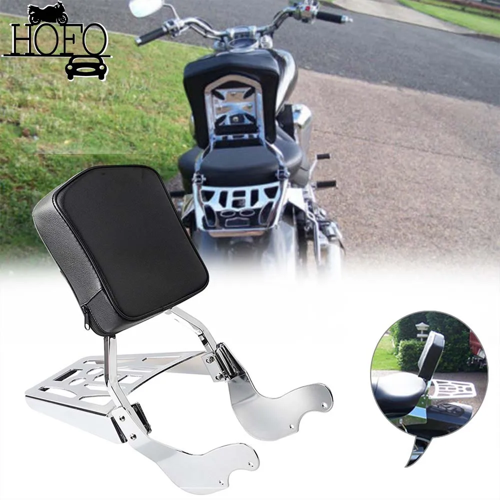 Motorcycle Detachable Backrest w/ Chrome Sissy Bar Side Plates Luggage Rack For Victory Vegas / Kingpin 2003-UP  ﻿