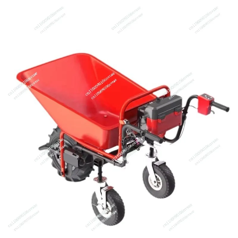 

Lithium battery dumper electric truck stainless steel material transfer truck trolley agricultural belt wheel lightweight