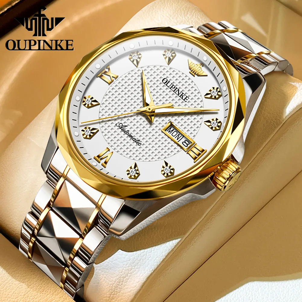 OUPINKE Automatic Watch for Men Japan Import Mechanical Movement Luxury Brand Original Tungsten Steel Waterproof Man Watch 3243
