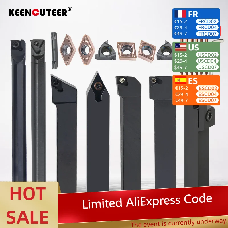 Ensemble d'outils de tournage 10/12/16MM, MGEHR SDJCR SDNCN SCLCR SER SNR, barre d'alésage de tour avec 7 inserts en carbure, support de coupe CNC