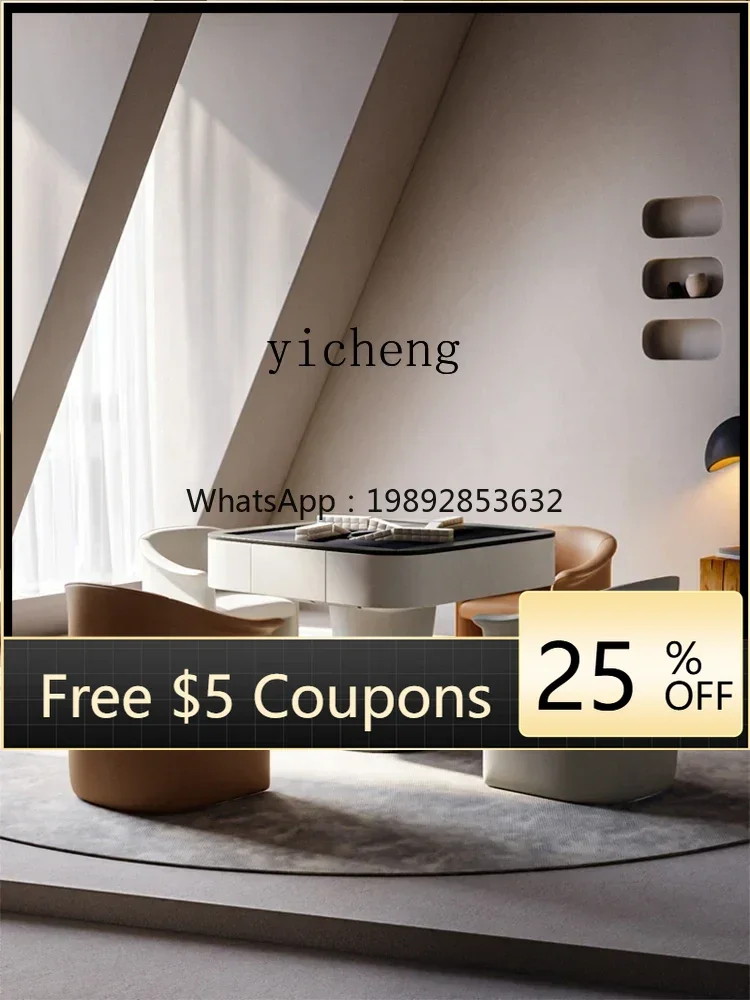 

Solid Wood Mahjong Table Italian Style Light Luxury High-End Home Fully Automatic Multi-Functional