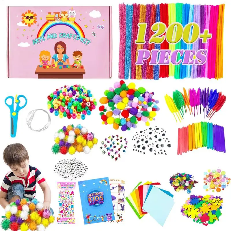 

Наборы принадлежностей для рукоделия для детей, набор интерактивных игрушек для рукоделия с помпонами, развивающие игрушки ручной работы, набор материалов для 3 лет