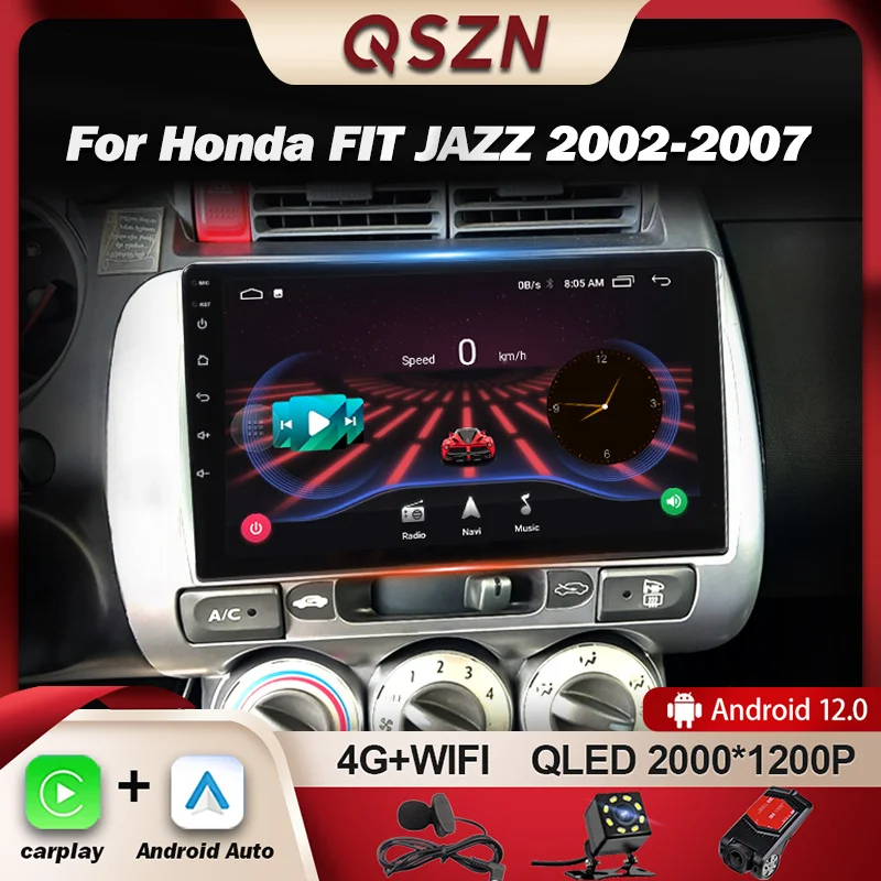 

QSZN For Honda Jazz 1 GD 2001 -2008 Fit 2001- 2009 LHD Car Radio Multimedia Video Player GPS 4G Carplay Android 12 Autoradio DSP