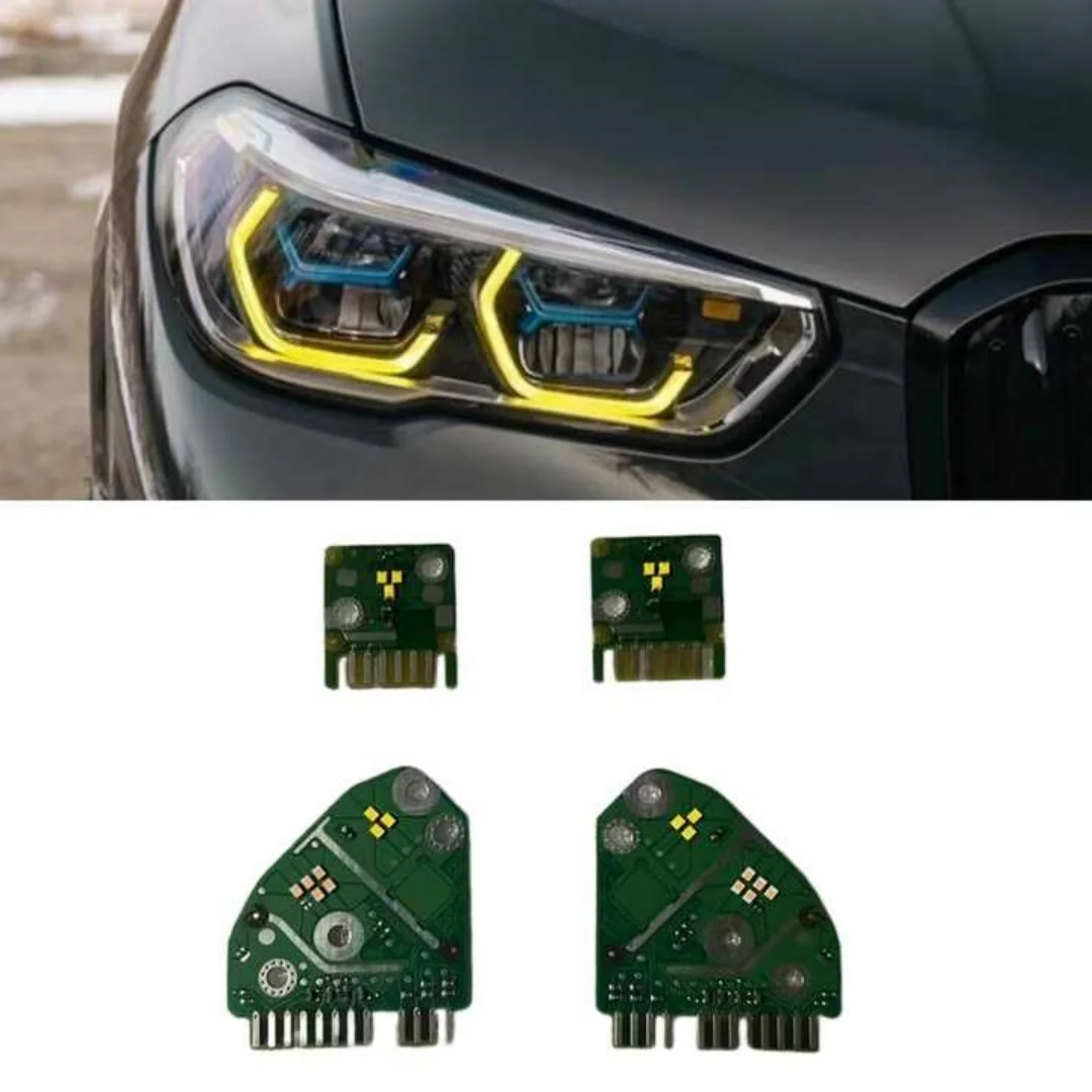 

A Set Headlight DRL Module LED Module Lemon Yellow 63119477987 63119477988 For EU US For BMW X5 G05 X6 G06 2019 2020 2021 2022