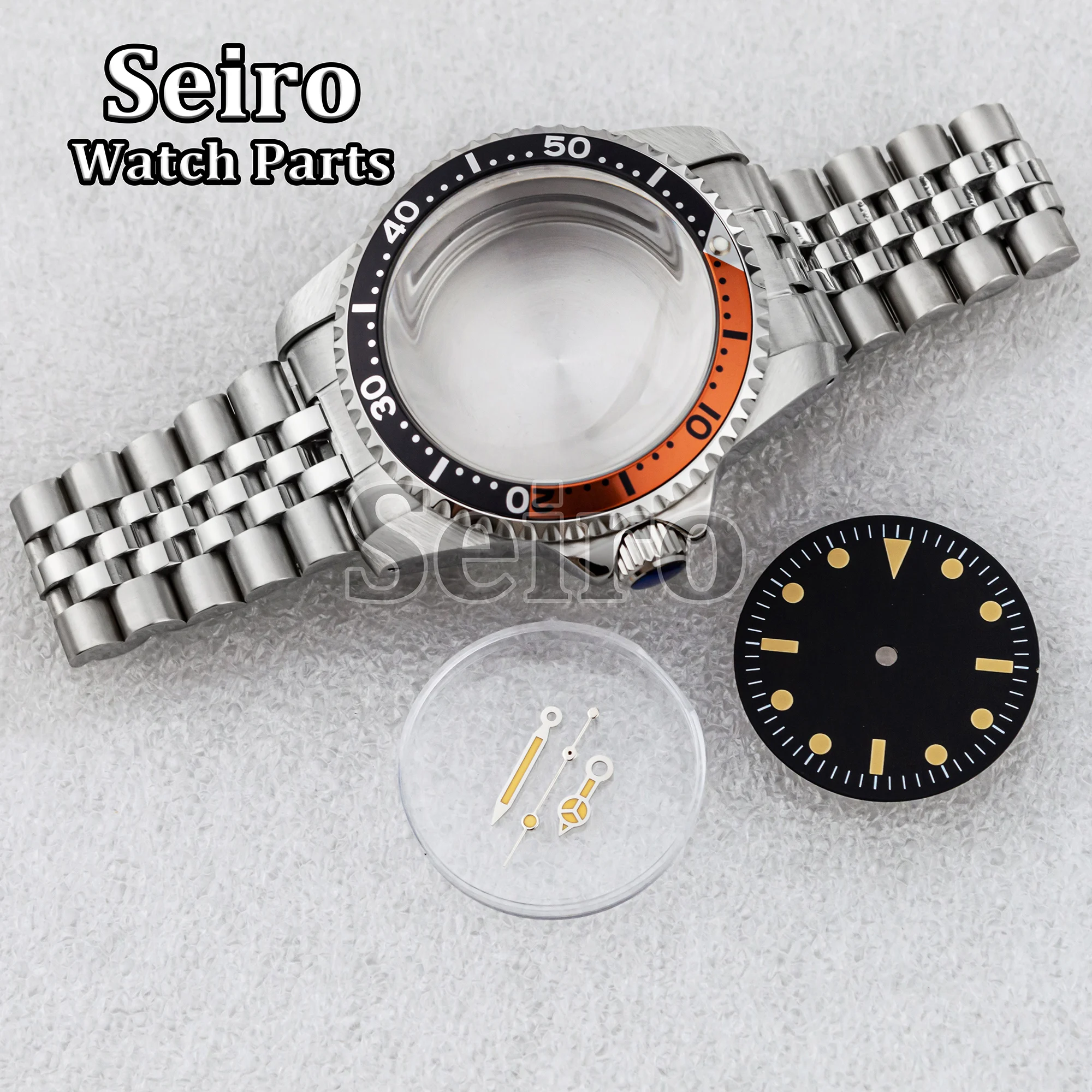 Stainless Steel 39MM Vintage Restro NH35 Case Sapphire Glass Silver Jubilee Strap Luminous Dial Hands for SUB GMT NH36 Movement