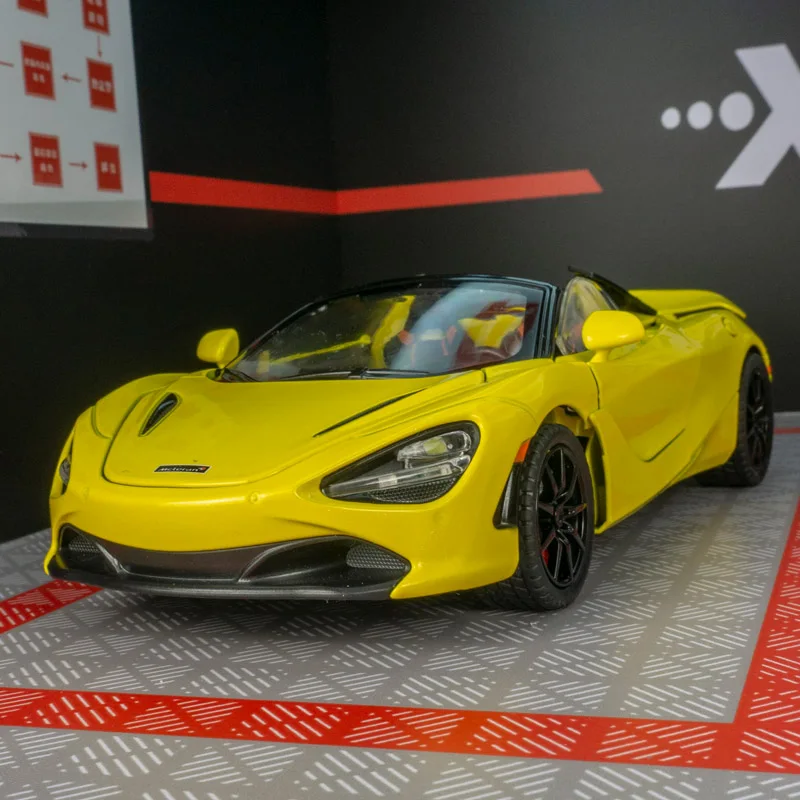 1:24 McLaren 720s modelo de coche de aleación supercoche de juguete, puertas y capó del motor, el maletero se puede abrir detalles ricos, mano de obra fina