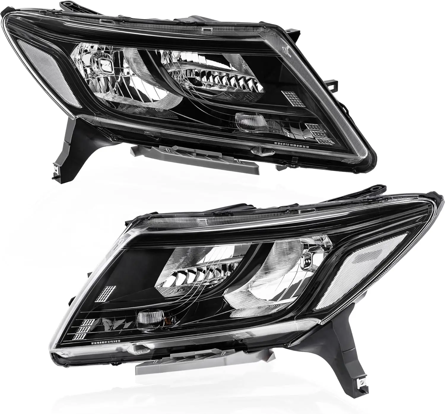 Headlights Assembly Set of 2 - Compatible with 2013 2014 2015 2016 Pathfinder, Clear Lens, Black Housing, Amber Reflector, Front