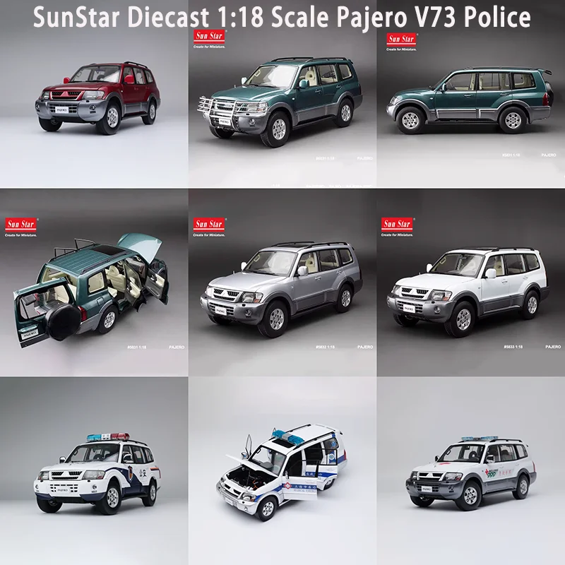 

SunStar Diecast 1:18 Scale Pajero V73 Police Alloy Car Model Finished Simulation Collection Decoration Gift Display
