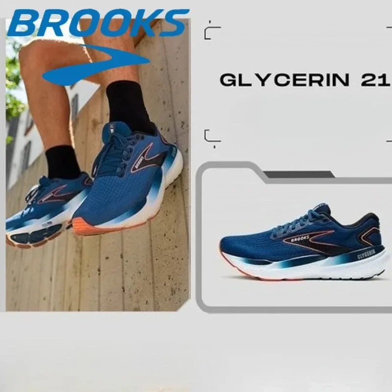 brooks-glycerin-21-men's-running-shoe-breathable-comfort-with-professional-cushioning-for-marathon-casual-shoes