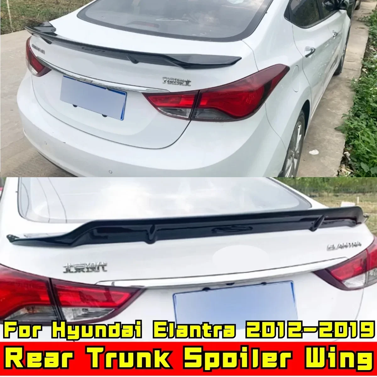 Rear Trunk Spoiler Wing Rear Trunk Spoiler Car Rear Spoiler For Hyundai Elantra 2012-2019 Body Kit Car Accessories