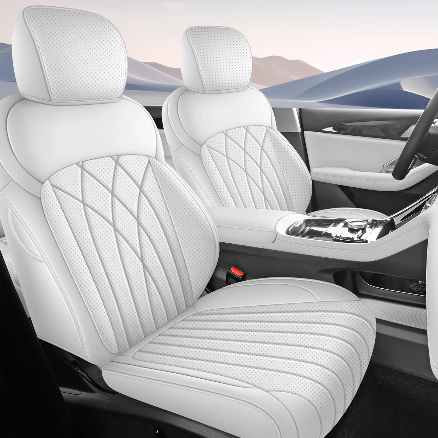 Breathable Full Surround Leather Seat Covers For 2026 Fifth Generation Geely Emgrand Stain Resistant Interior Decor