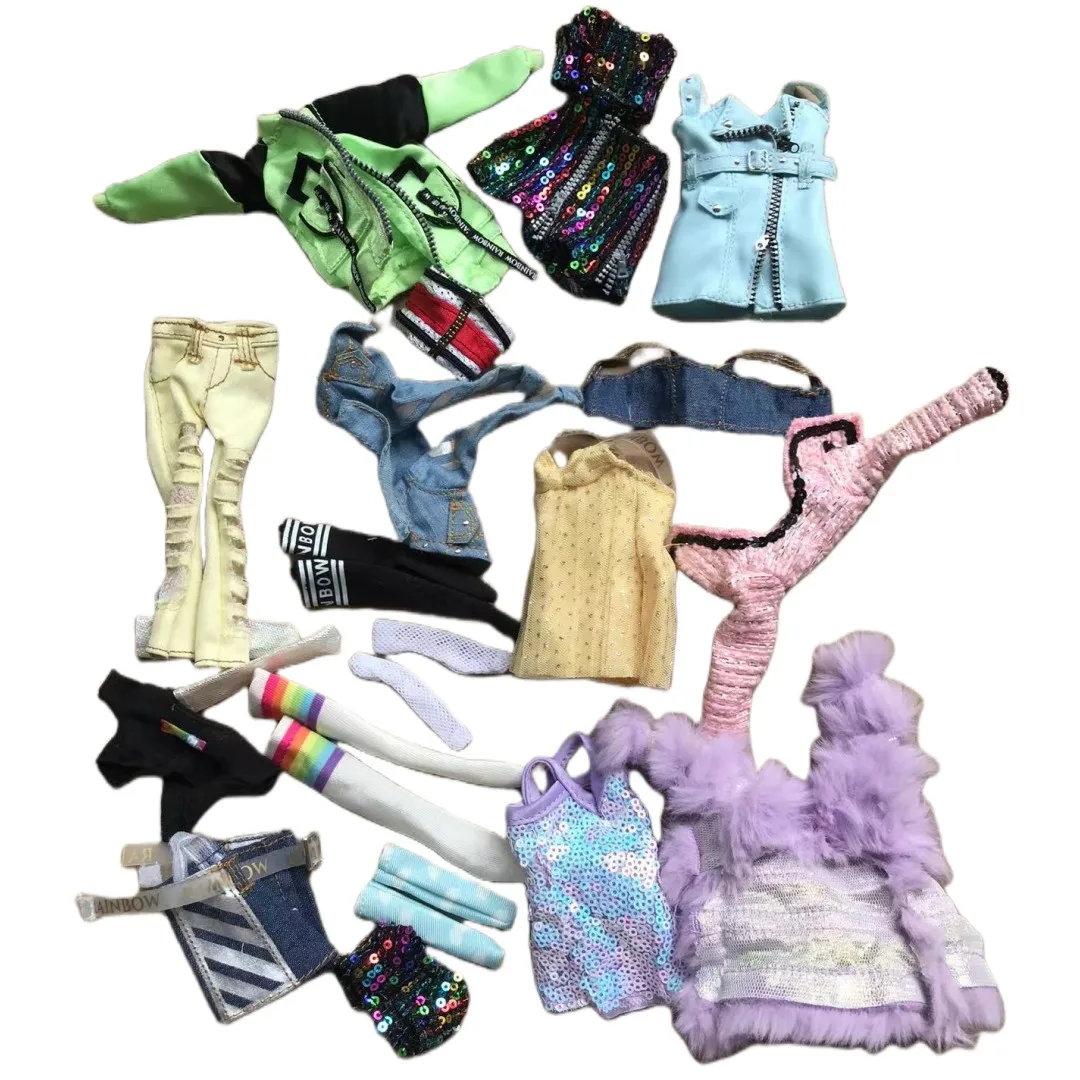 Rainbow Doll Clothing Set Socks Bras 1/6 Doll Original Decors  Doll Skirt Dress Suits Shoes Boots Sandals Colorful Parts