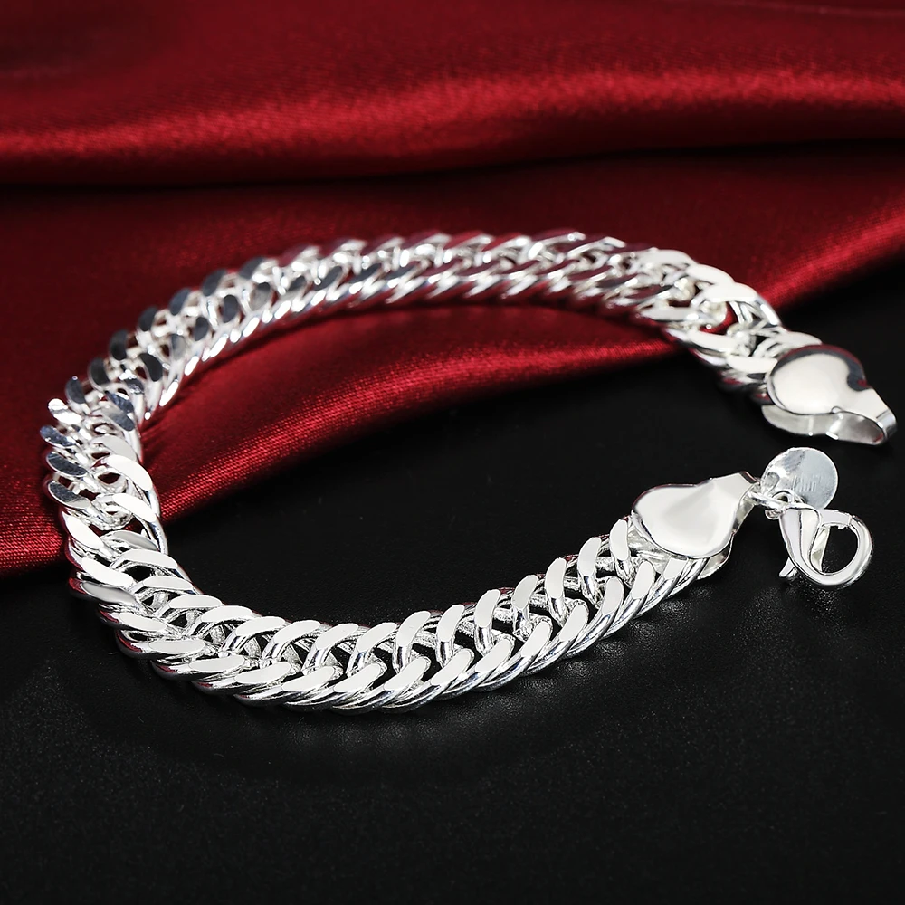 

Hot 925 Sterling Silver Bracelets 10MM Ferrero Wild Classic Men's Chain for Woman Wedding Party Christmas Gift Fashion Jewelry