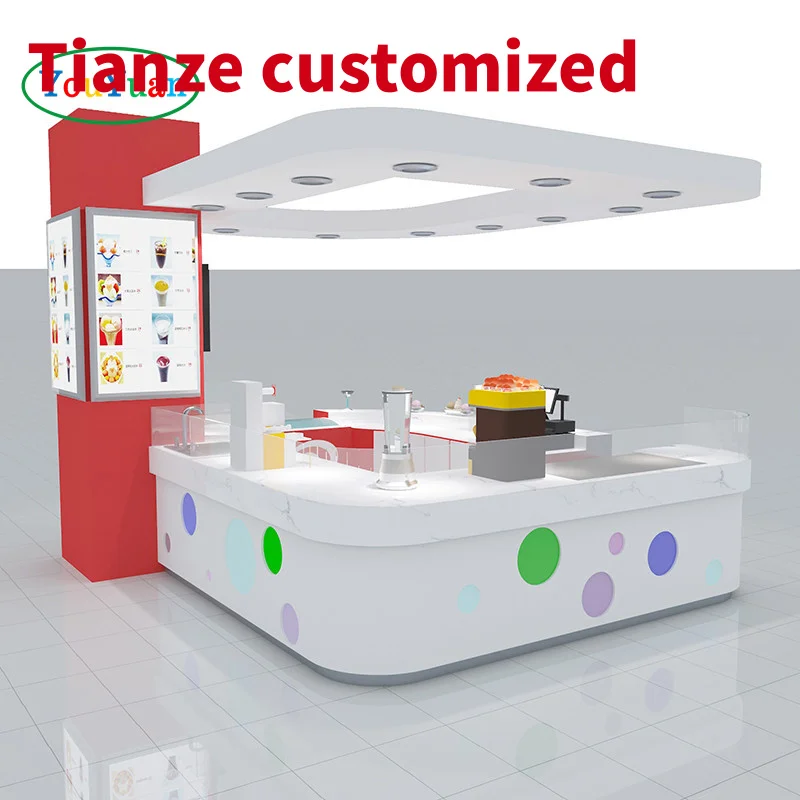 (Customized) kiosk toy design Mallbubble tea bubble tea kioskbar counter retail store display showc