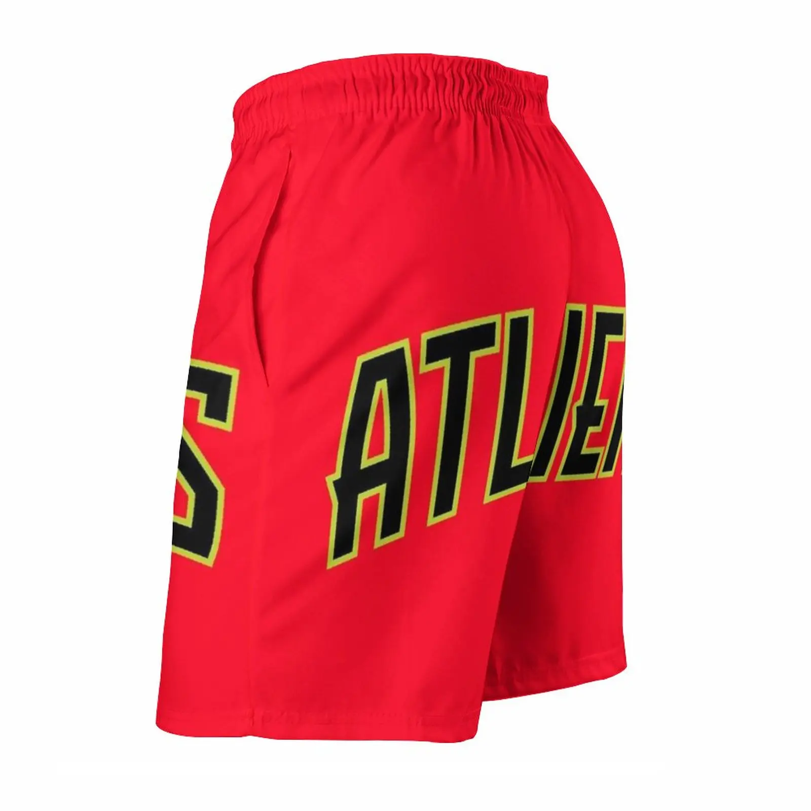 Volt Black & Red Atliens Logo Men's Sports Short Beach Shorts Surfing Swimming Boxer Trunks Atlanta Atl Basketball Hawks Braves