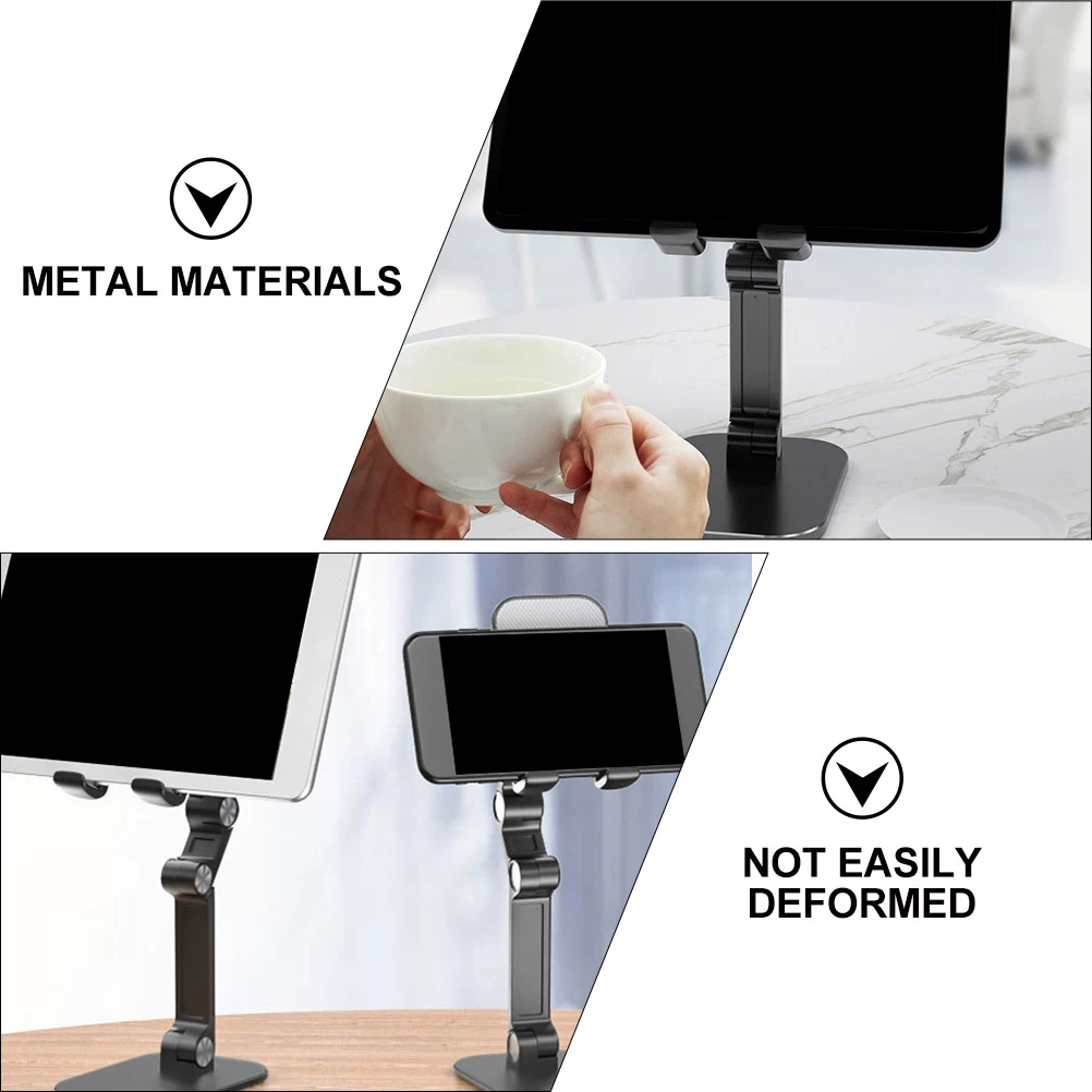 

Foldable Phone Stand Tablet Holder Black ABS Adjustable Smartphone Support Durable Stand For Home Office Use With