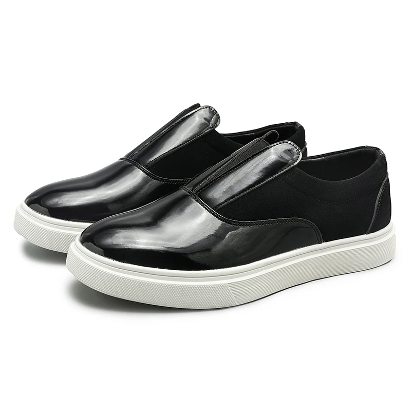 

Luxury Men Shoes Spring Summer Patent Leather Breathable Loafers Non-slip Designer Shoes Casual Height Increasing Sneakers