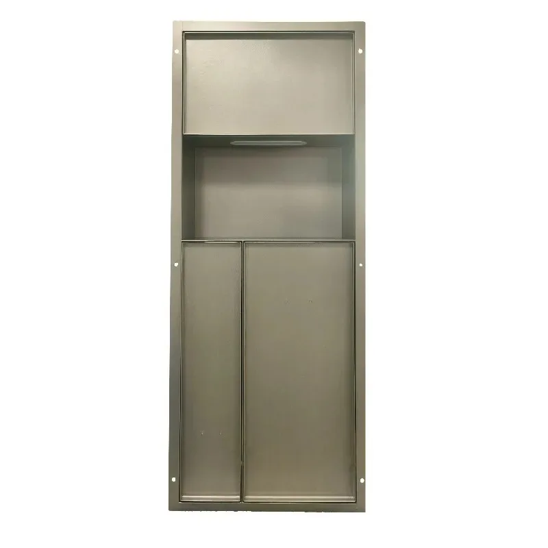 Concealed tiled toilet paper holder bathroom locker for trash can