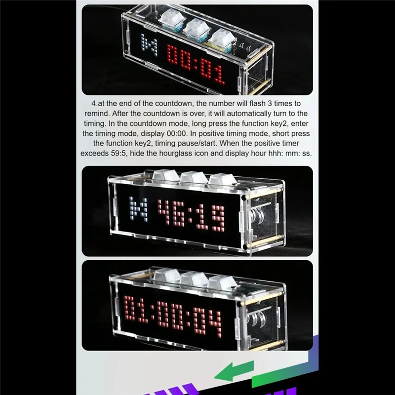 Reliablergb Ambient Light With Mechanical Keycap Clock Support Timer 3 X 6 Color Lighting Effect Wifi Connect Mobile Phone PC