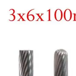 5pcs 3x6x100mm Carbide Rotary Burrs Set Single Milling For Metal Wood Glass Grinding Polishing Rasp File Tool