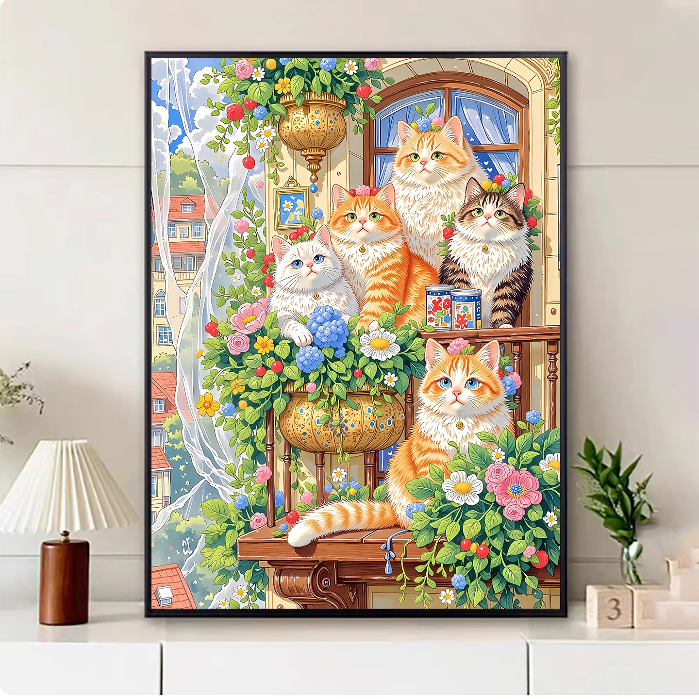 

Современная простая алмазная вышивка: милый мультяшный декоративный арт-объект ручной работы для гостиной и спальни, картина-пазл