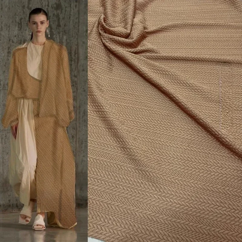 

Brown Woven Spring Autumn Jacquard Knitted Fabric Fashion Design Apparel Diy Sewing Cloth By Meter Material