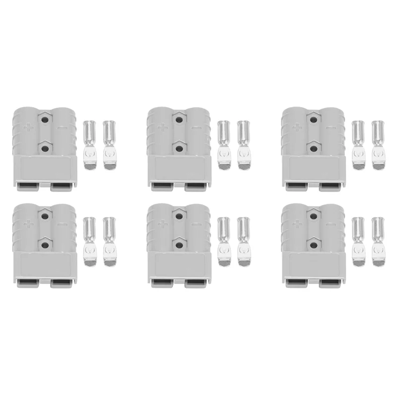 

A48P-6X For Anderson Style Plug Connectors 50A 600V 6-12AWG AC/DC Power Tool For 6AWG Plated Solid Terminals Plugs Gray