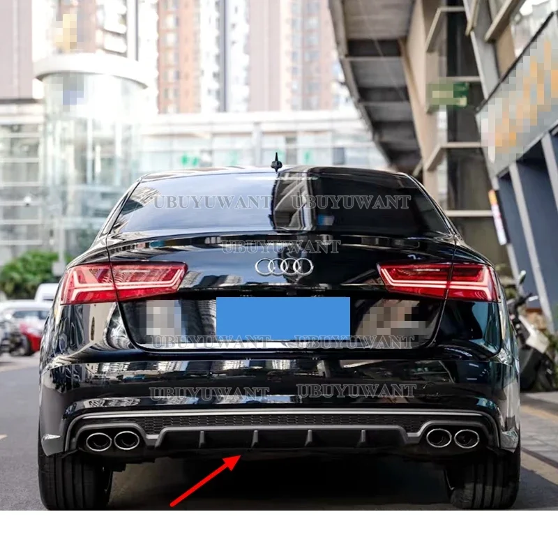 Für Audi A6 C7.5 Limousine Standard Stoßstange/S-Line Stoßstange C7.5 Avant PP Heckstoßstange Lippe Diffusor Auspuff Endrohr 2016-2018 S6 Stil