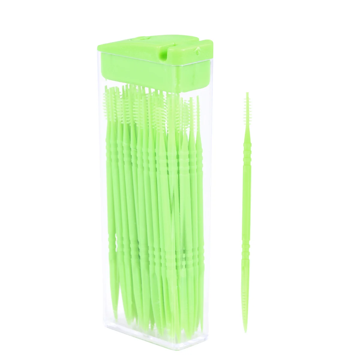 

50pcs Portable Dental Tooth Pick Interdental Brush Plastic Oral Toothpicks with Case (Random Color)