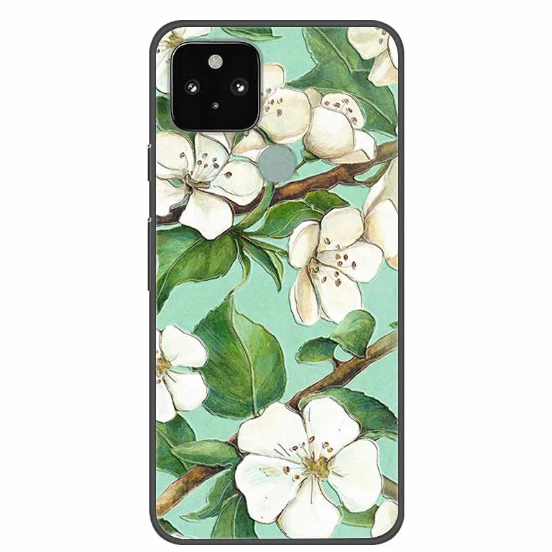 جراب سيليكون لجوجل بيكسل 4a 5g ، الإغاثة ثلاثية الأبعاد ، لينة ، سوداء ، تبو