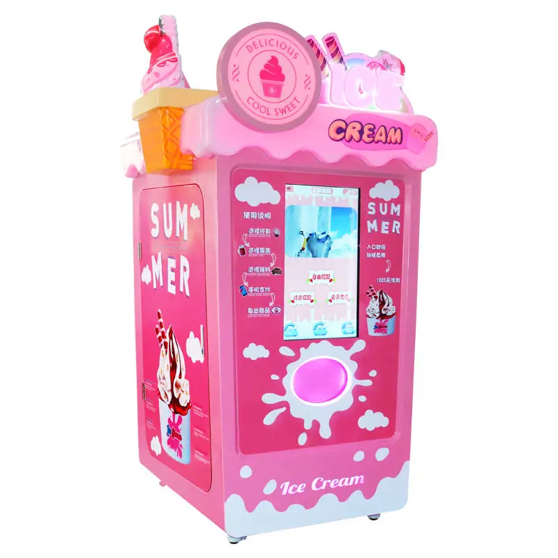 Business Automatic Ice Cream Commercial  Self-serviceIce 32 Inch Touch Screen Cream Maker Machine For Sale For Supermarket Mall