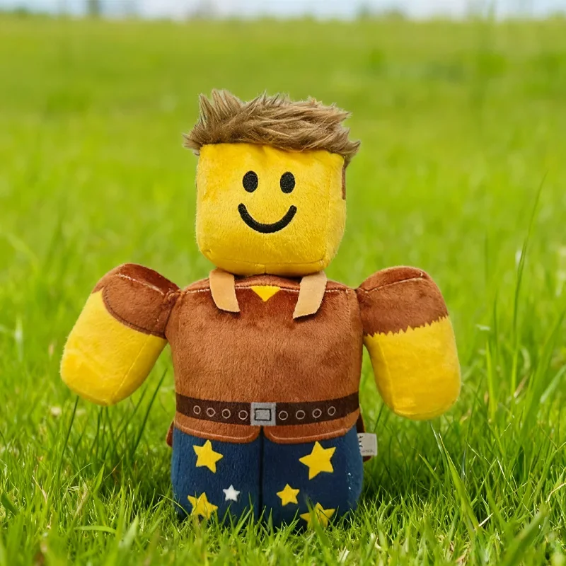 Stuffed 26cm Hot 99 Nights in the Forest Player Brown-haired Square Person Doll Plush Toy for Kids Fans Cosplay Birthday Gifts