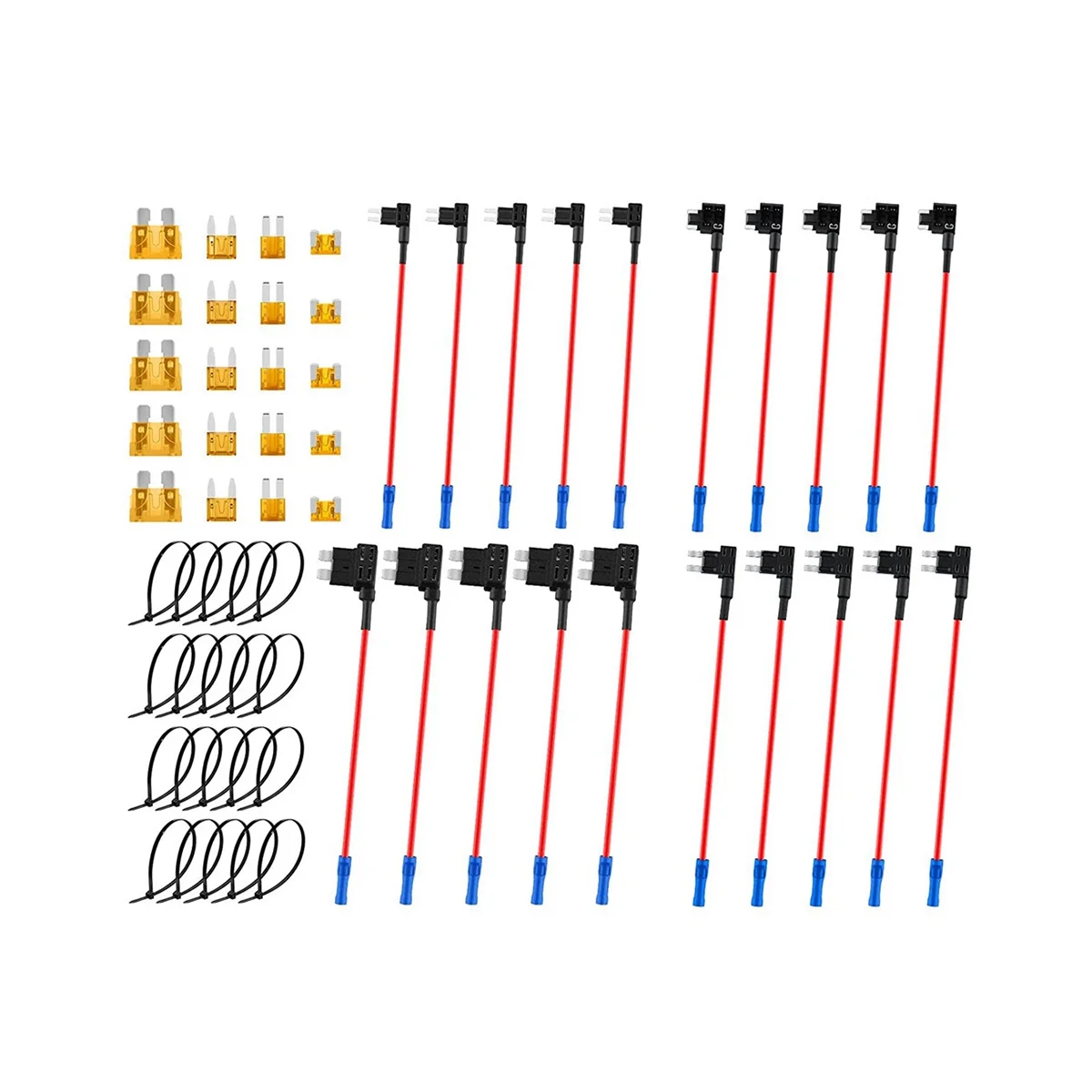 

20Pcs 12V Car Add-A-Circuit Fuse Tap Adapter Kits ATO/ATC Mini Low Dual-Slot Blade Fuse Holders