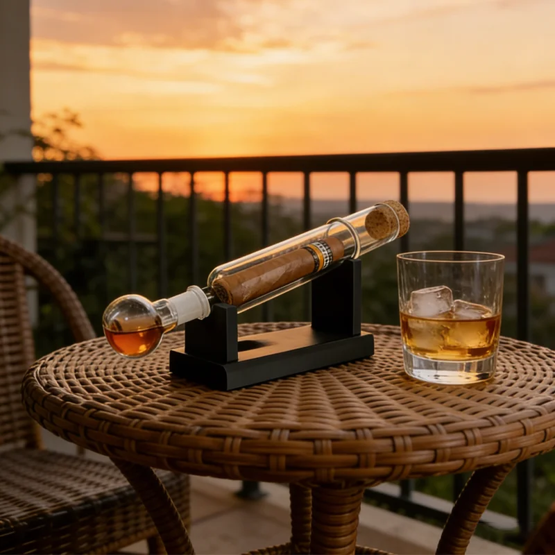 

Plastic Cigar Tubes Humidor Sets With Cigar Flavor Infuser, Ball Base & Wooden Plug,cigar Incense Glass Tube Set, Chrismas Gifts