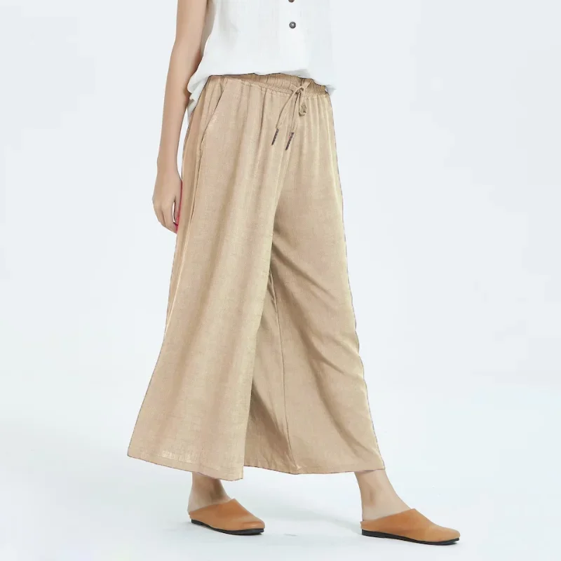 

Spring Summer New Fashion Casual All-match Temperament Commute Women's Clothing Loose Simplicity Middle Waist Wide Leg Pants