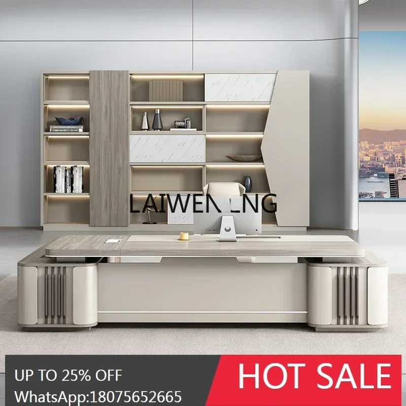 desk large class table simple modern light luxury chairperson in charge general manager table and chair combination
