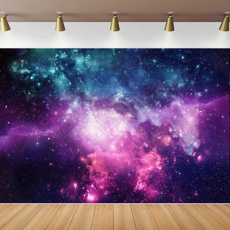 Space Galaxy Photography Backdrop Universe Nebula Starry Sky Background Outer Space Galactics For Boy Girl Birthday Party Decor