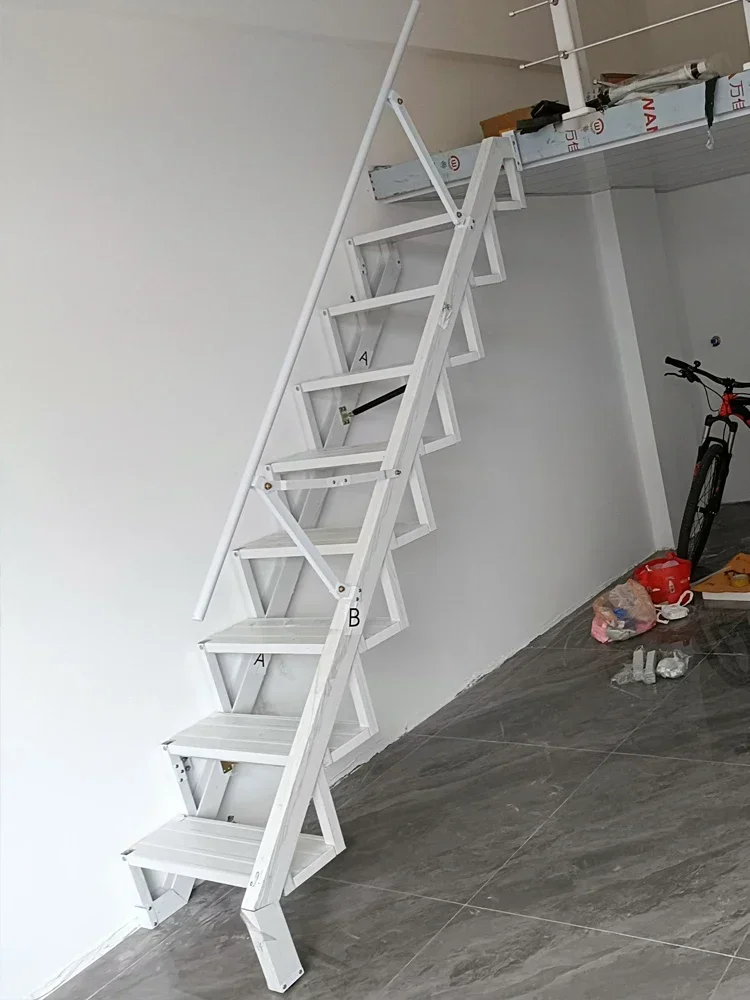 Staircase against the wall folding steps alloy outdoor outdoor folding ladder home pavilion stairs