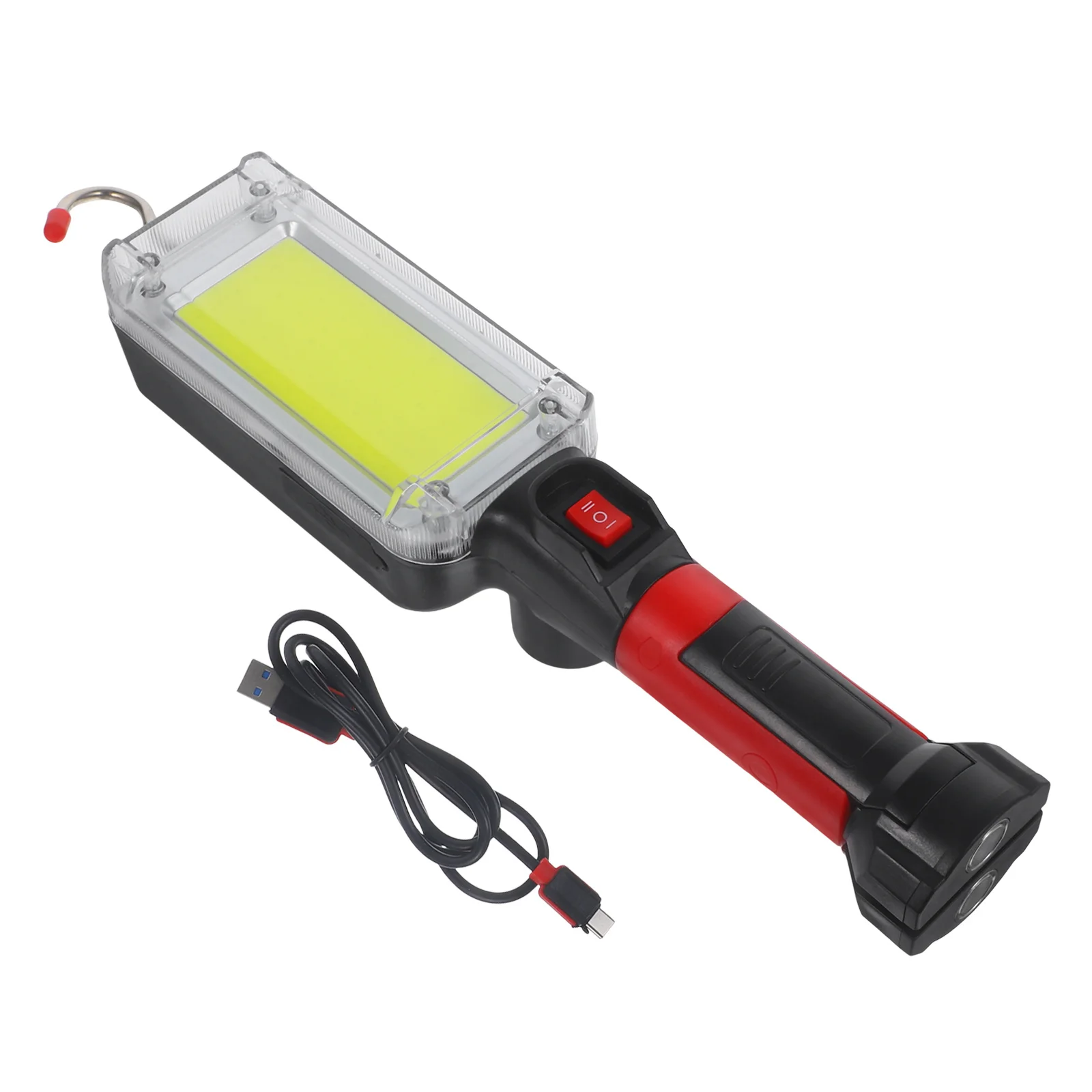 1 مجموعة قابلة للشحن Cob LED ضوء العمل المحمولة مصباح التفتيش التخييم الكشاف في الهواء الطلق بقاء ضوء الطوارئ USB تهمة